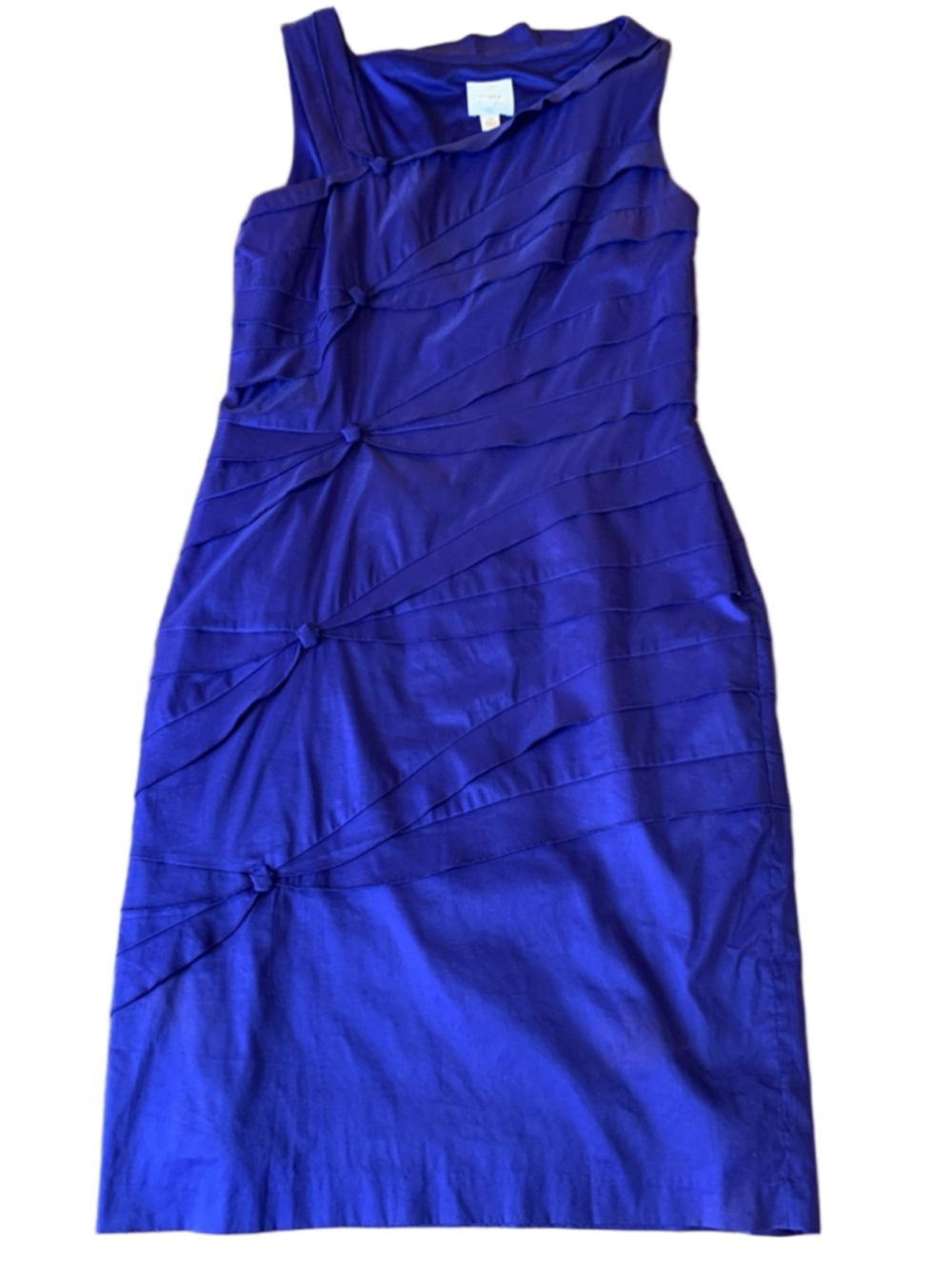 Suzi Chin for Maggie Boutique Dress 10 Royal Blue Fitted Sleeveless